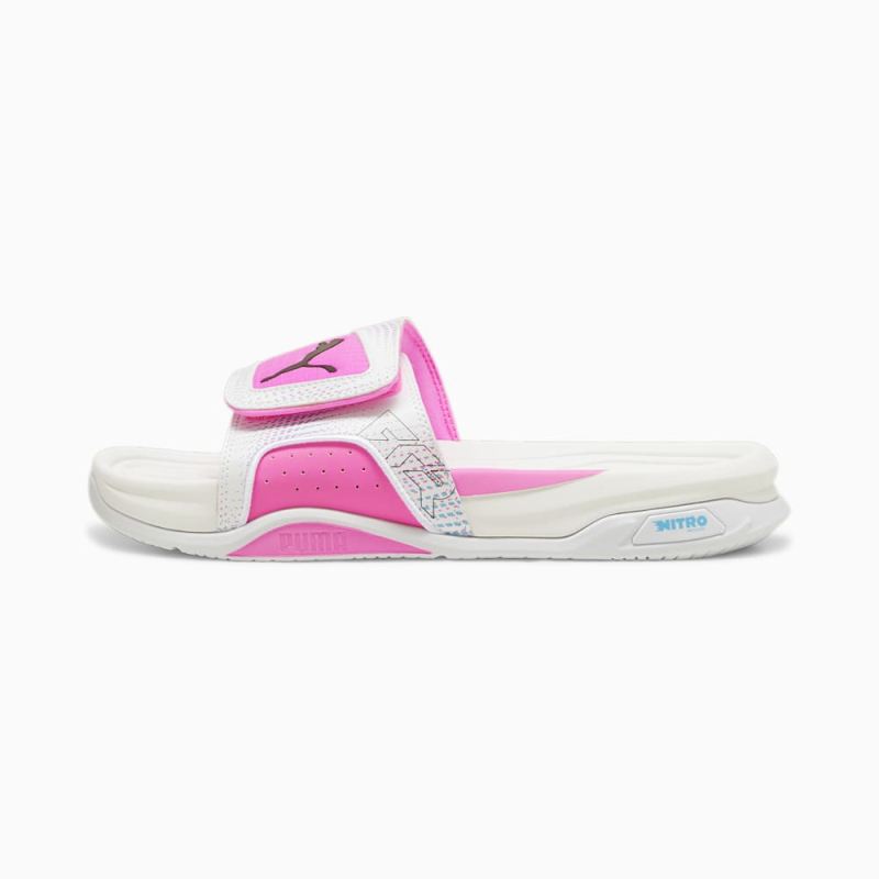 Puma | Men's Dream NITRO Future Ultimate Slides - White-Poison Pink-Black