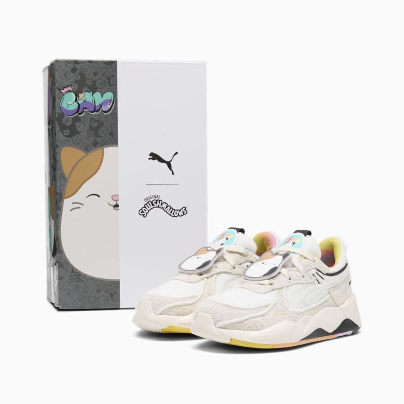 Puma | Girls Puma | Girls x SQUISHMALLOWS RS-X Cam Little Kids Sneakers - Warm White-Alpine Snow-Lemon Meringue