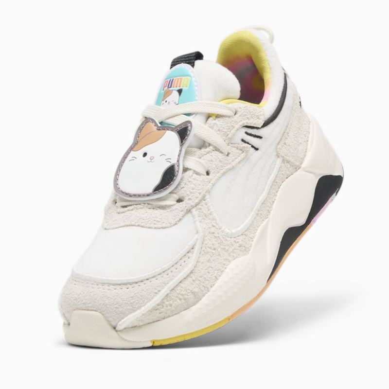 Puma | Girls Puma | Girls x SQUISHMALLOWS RS-X Cam Little Kids Sneakers - Warm White-Alpine Snow-Lemon Meringue