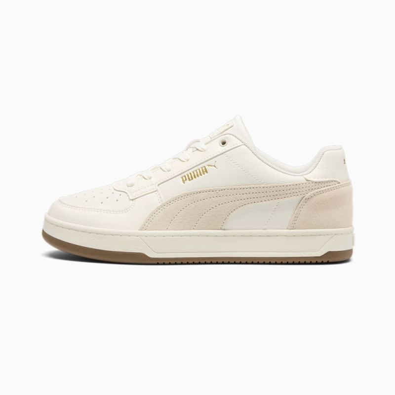 Puma | Men's Caven 2.0 Suede Sneakers - Warm White-Frosted Ivory-Gold