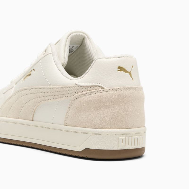 Puma | Men's Caven 2.0 Suede Sneakers - Warm White-Frosted Ivory-Gold