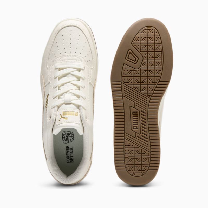 Puma | Men's Caven 2.0 Suede Sneakers - Warm White-Frosted Ivory-Gold