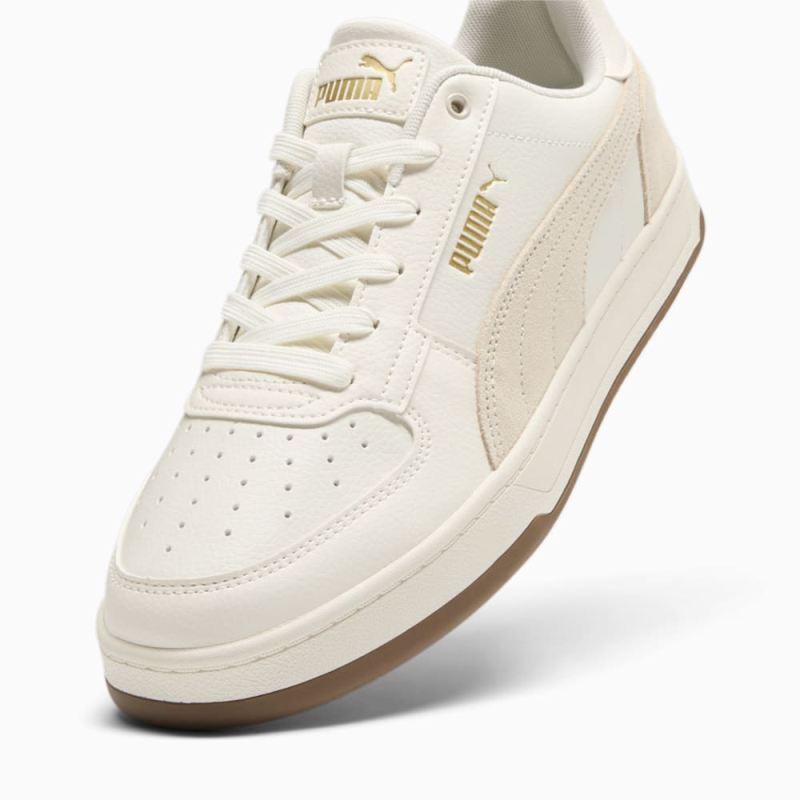 Puma | Men's Caven 2.0 Suede Sneakers - Warm White-Frosted Ivory-Gold