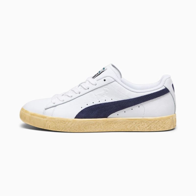 Puma | Men's Clyde Vintage Sneakers - White-Navy