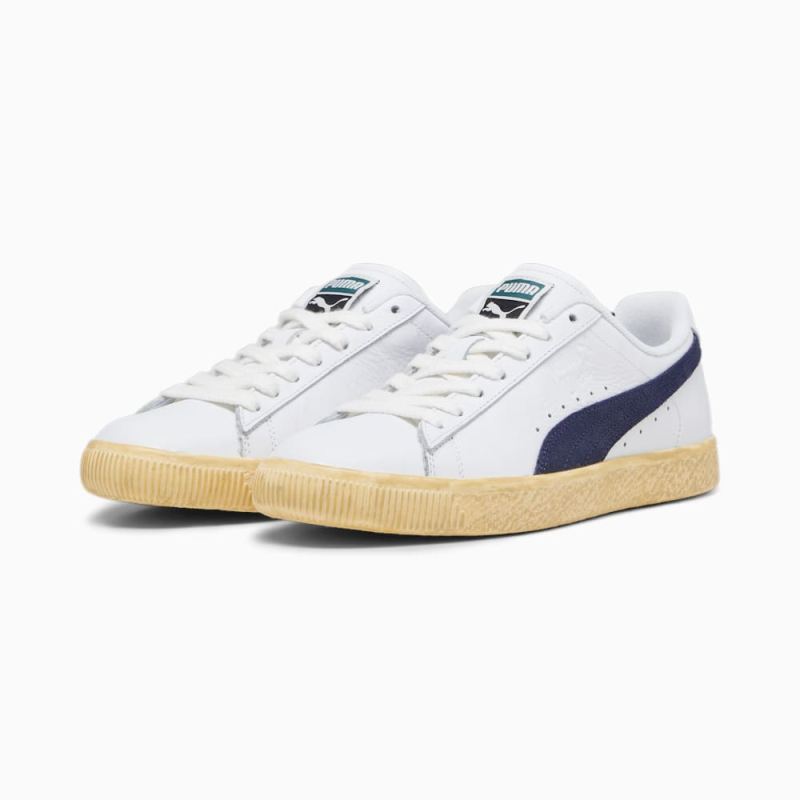 Puma | Men's Clyde Vintage Sneakers - White-Navy