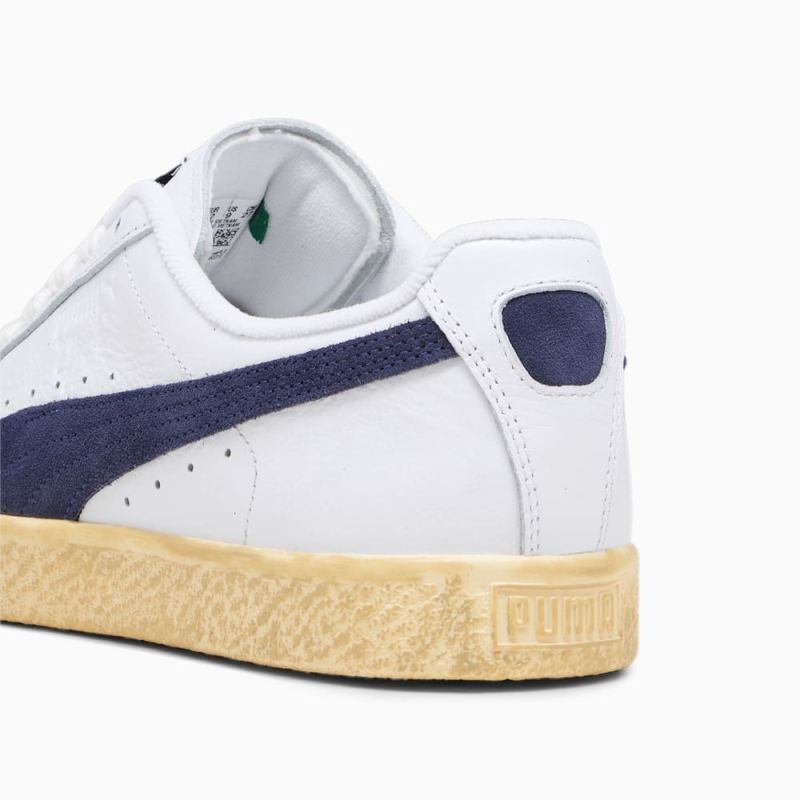 Puma | Men's Clyde Vintage Sneakers - White-Navy