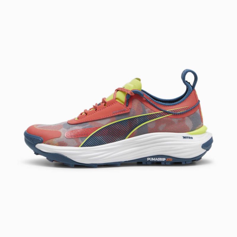 Puma | Women's SEASONS Voyage NITRO 3 Running Shoes - Active Red-Ocean Tropic-Lime Pow