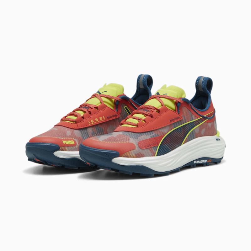 Puma | Women's SEASONS Voyage NITRO 3 Running Shoes - Active Red-Ocean Tropic-Lime Pow