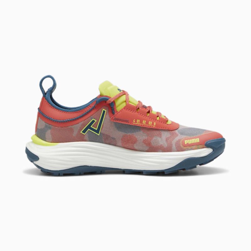 Puma | Women's SEASONS Voyage NITRO 3 Running Shoes - Active Red-Ocean Tropic-Lime Pow