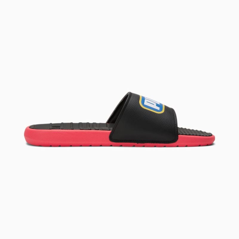 Puma | Men's Cool Cat Alumni Slides - Black-High Risk Red-Victoria Blue