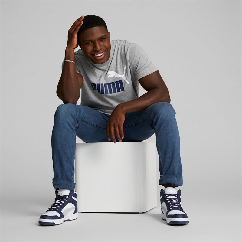 Puma | Men's Rebound LayUp Sneakers - White-Ash Gray-Navy