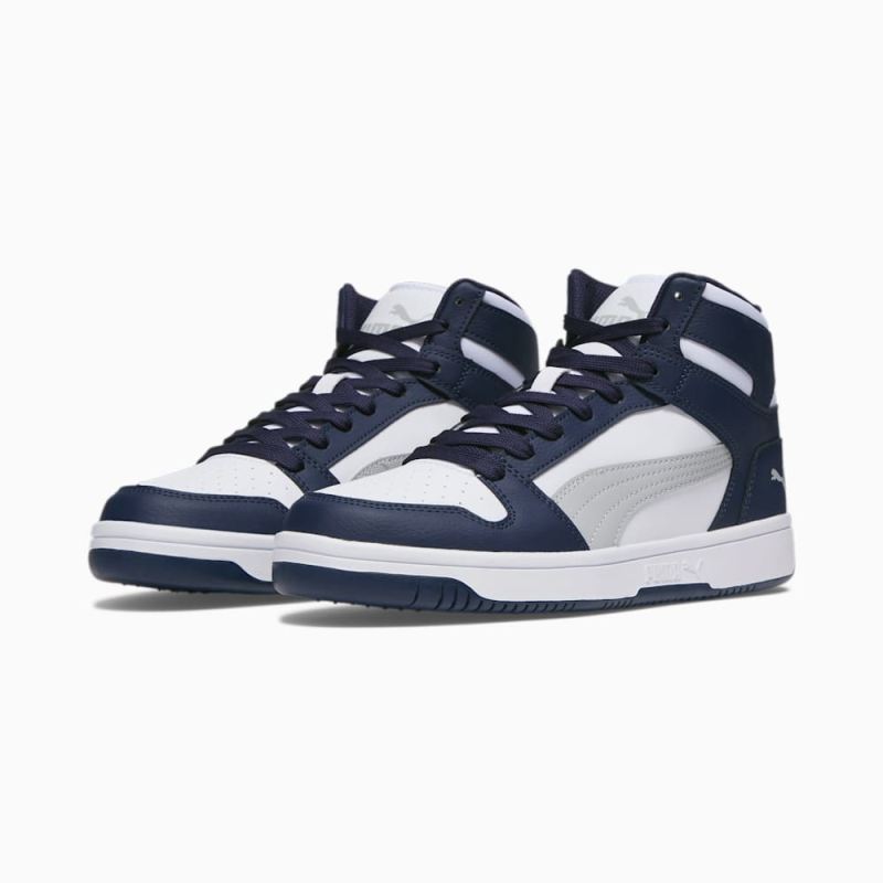 Puma | Men's Rebound LayUp Sneakers - White-Ash Gray-Navy