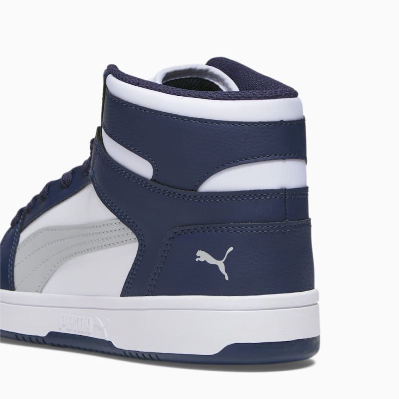 Puma | Men's Rebound LayUp Sneakers - White-Ash Gray-Navy