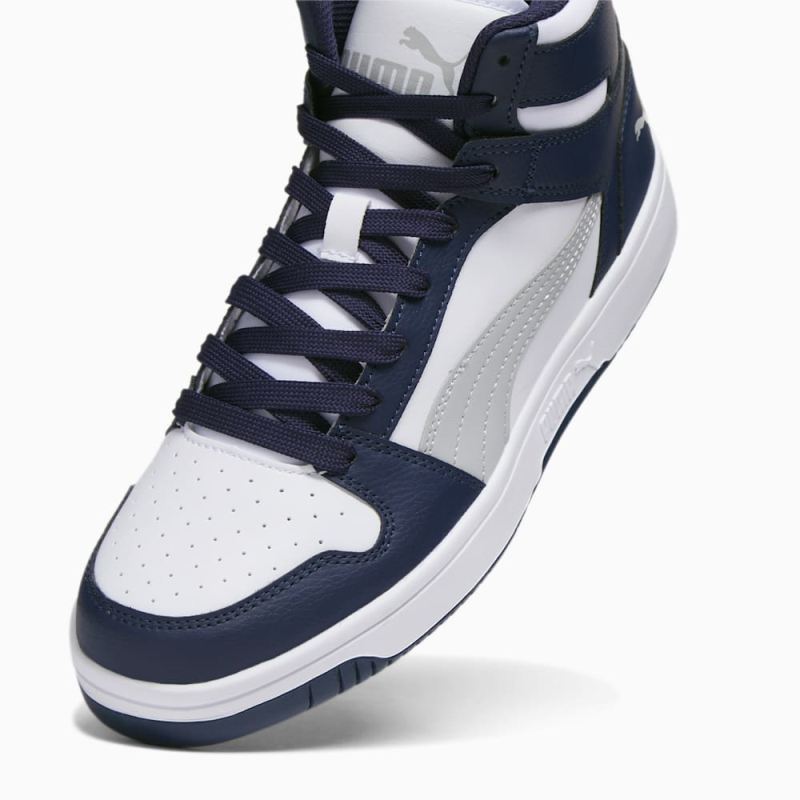 Puma | Men's Rebound LayUp Sneakers - White-Ash Gray-Navy