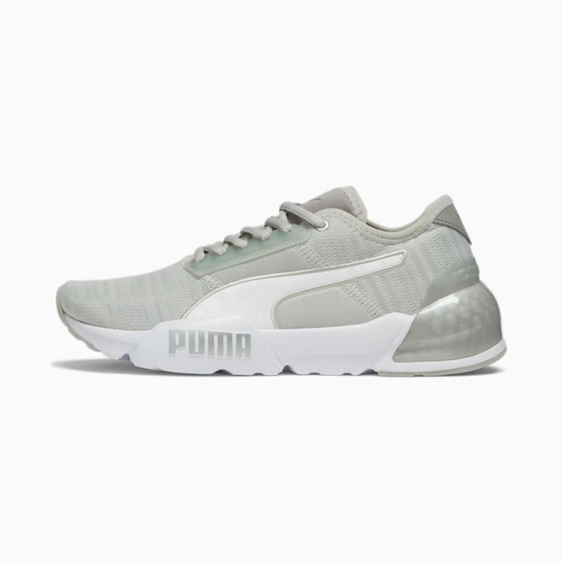 Puma | Women's Cell Phase Femme Running Shoes - Ash Gray-White-Silver - Click Image to Close