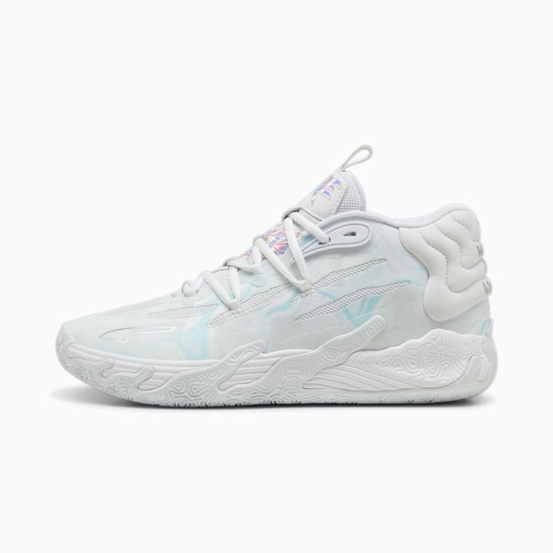 Puma | Men's x LAMELO BALL MB.03 Iridescent Basketball Shoes - White-Dewdrop