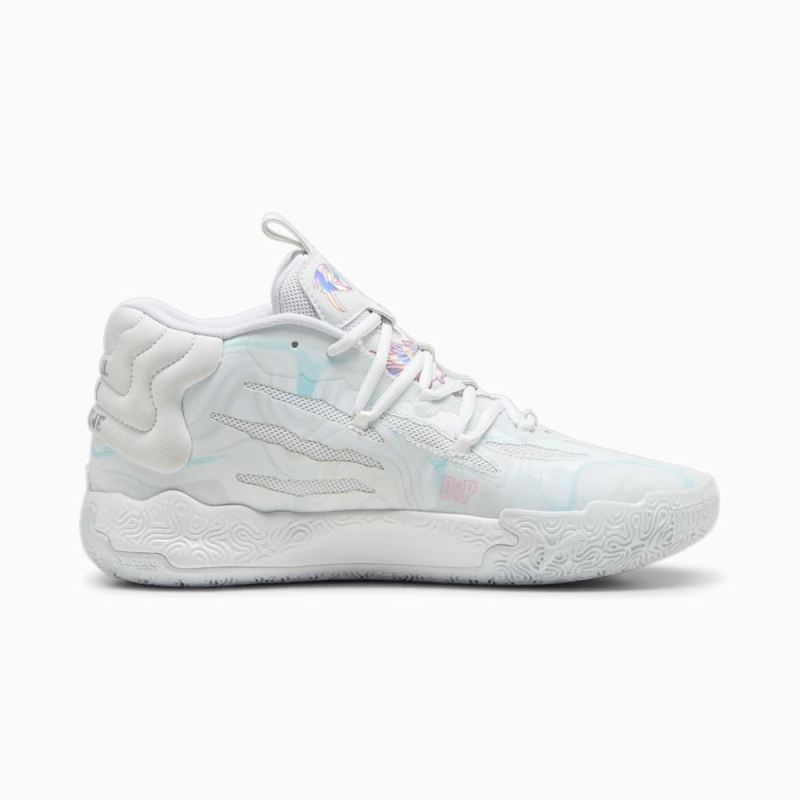 Puma | Men's x LAMELO BALL MB.03 Iridescent Basketball Shoes - White-Dewdrop