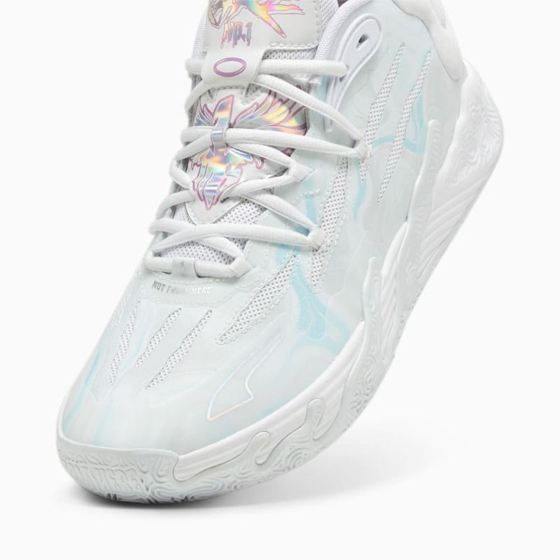 Puma | Men's x LAMELO BALL MB.03 Iridescent Basketball Shoes - White-Dewdrop