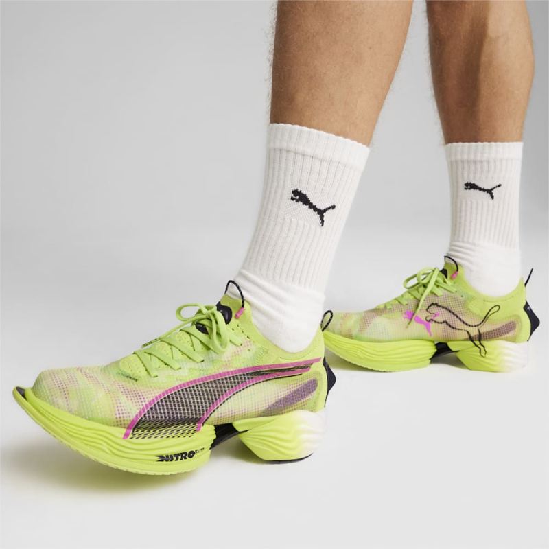 Puma | Men's FAST-R NITRO Elite 2 Running Shoes - Lime Pow-Black-Poison Pink