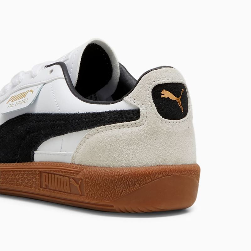 Puma | Boys Palermo Leather Big Kids Sneakers - White-Vapor Gray-Gum