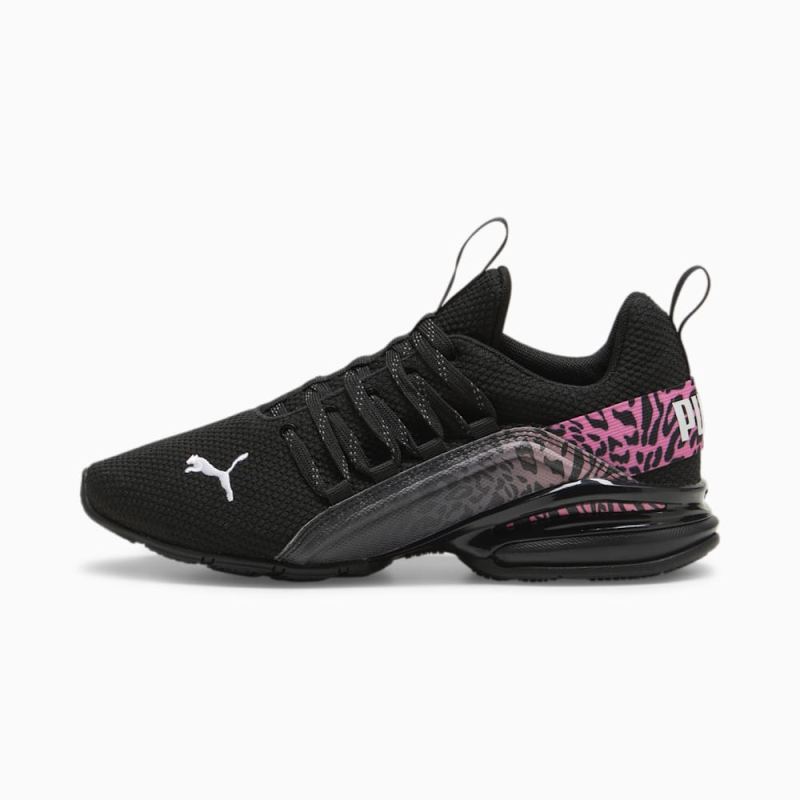 Puma | Women's Axelion Feline Fine Running Shoe - Black-Fast Pink