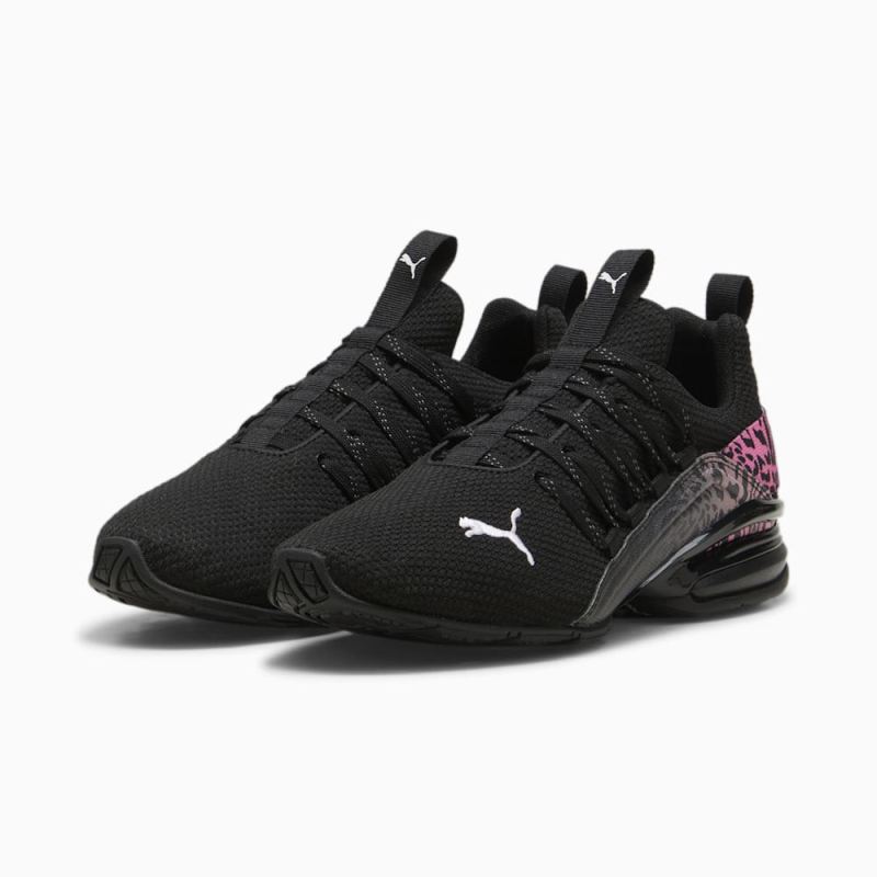 Puma | Women's Axelion Feline Fine Running Shoe - Black-Fast Pink