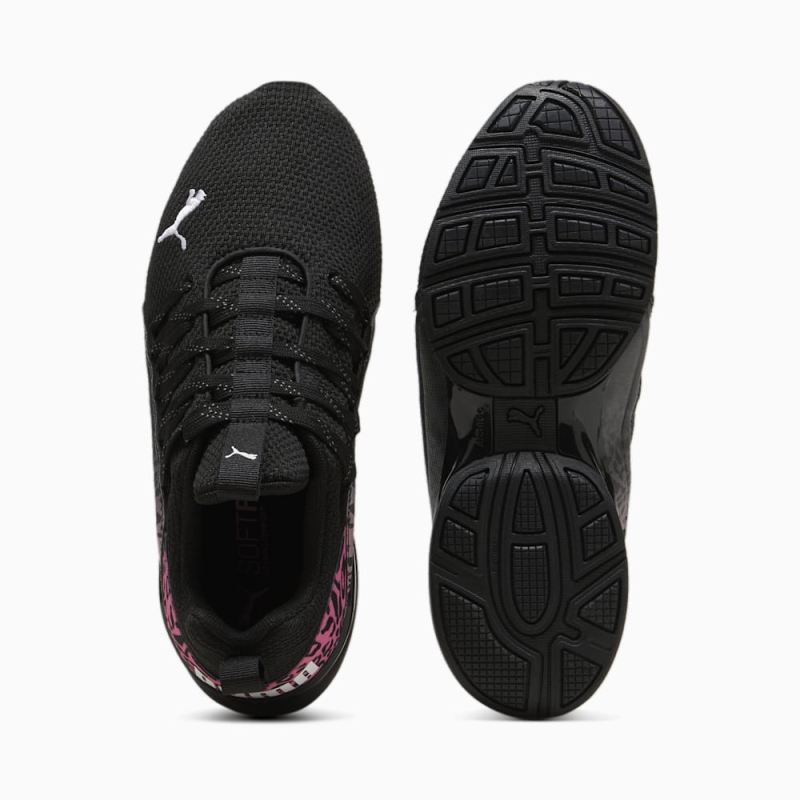 Puma | Women's Axelion Feline Fine Running Shoe - Black-Fast Pink