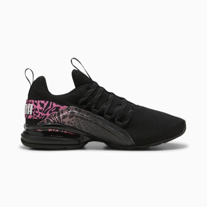 Puma | Women's Axelion Feline Fine Running Shoe - Black-Fast Pink