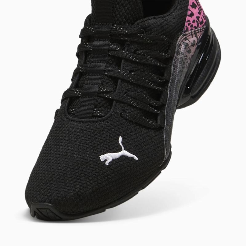 Puma | Women's Axelion Feline Fine Running Shoe - Black-Fast Pink