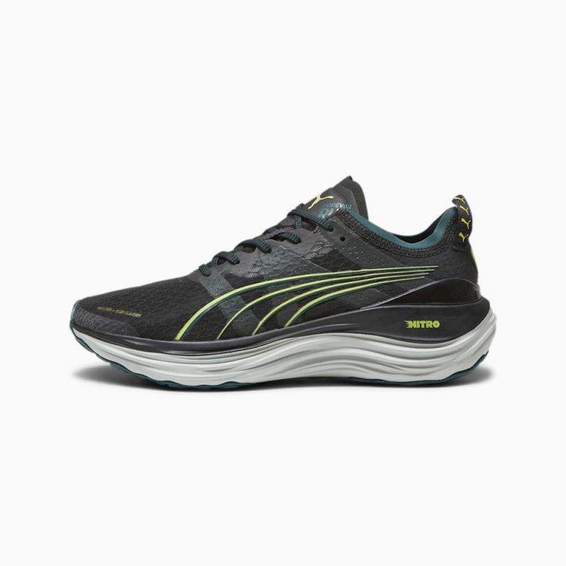 Puma | Men's ForeverRun NITRO WTR Running Shoes - Black-Malachite-Yellow Burst