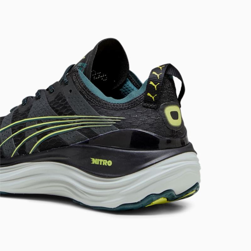 Puma | Men's ForeverRun NITRO WTR Running Shoes - Black-Malachite-Yellow Burst