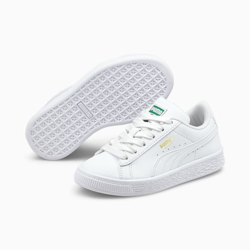 Puma | Girls Basket Classic XXI Little Kids Shoes - White-White