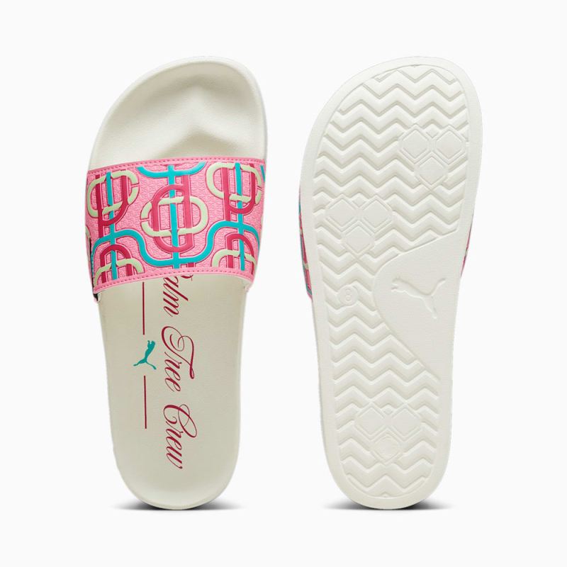 Puma | Men's x PALM TREE CREW Leadcat 2.0 Slides - Strawberry Burst-Pinktastic-Spectra Green-Warm White