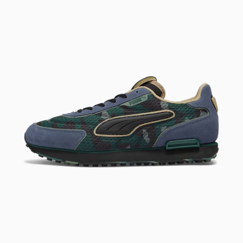 Puma | Women's Future Rider Concrete Camo Sneakers - Inky Blue-Black-Sand Dune