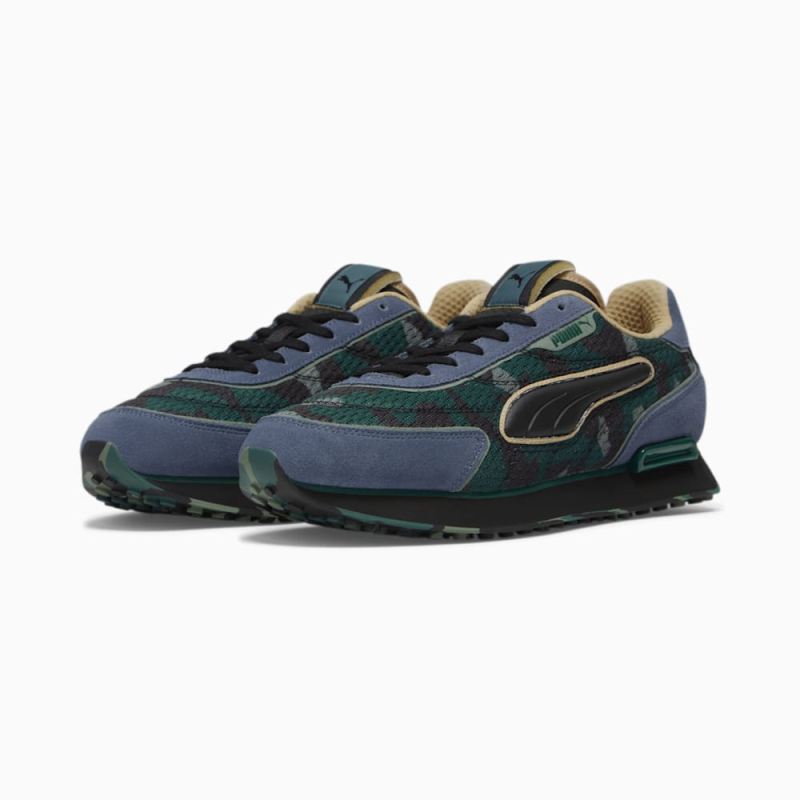 Puma | Women's Future Rider Concrete Camo Sneakers - Inky Blue-Black-Sand Dune