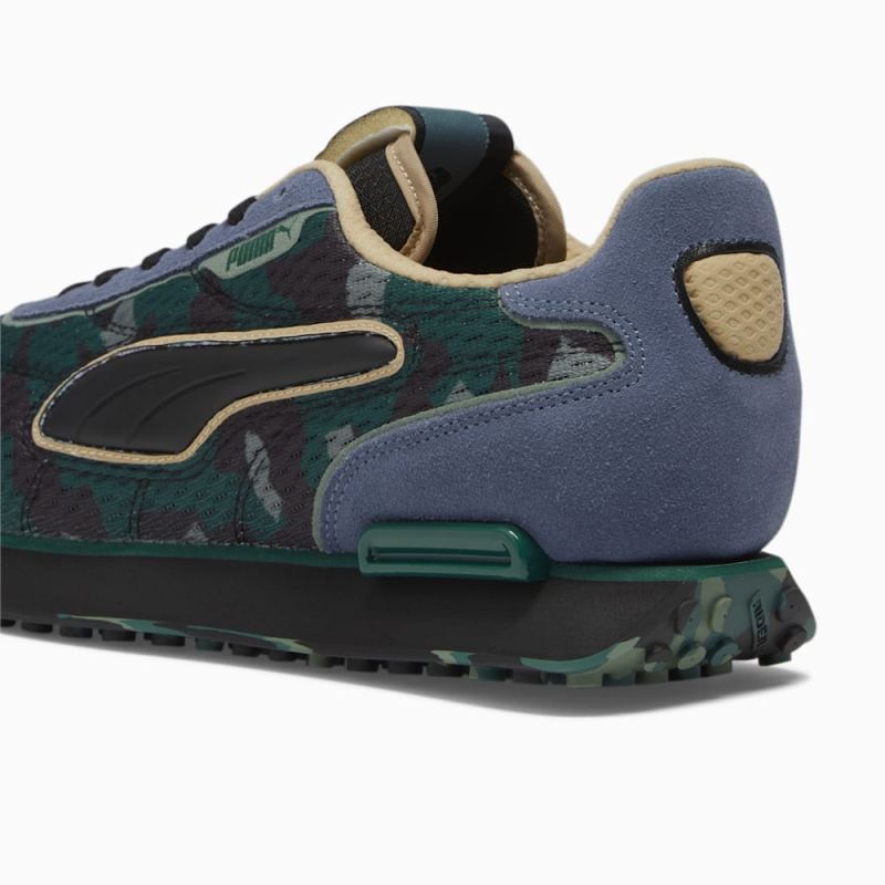 Puma | Women's Future Rider Concrete Camo Sneakers - Inky Blue-Black-Sand Dune