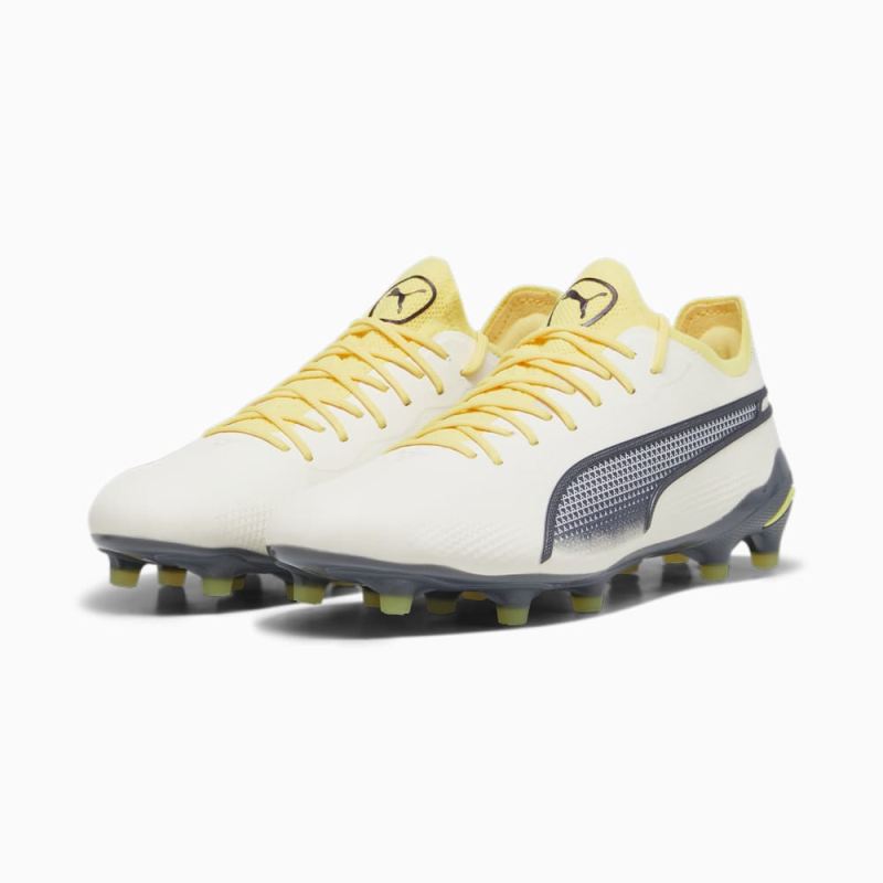 Puma | Men's KING ULTIMATE FG/AG Soccer Cleats - Alpine Snow-Asphalt-Yellow Blaze