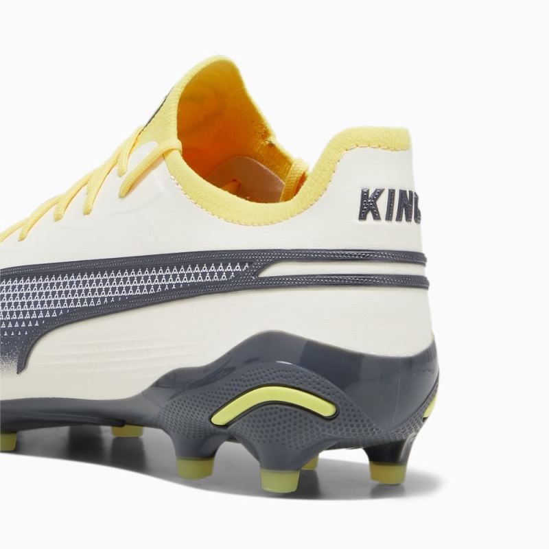 Puma | Men's KING ULTIMATE FG/AG Soccer Cleats - Alpine Snow-Asphalt-Yellow Blaze