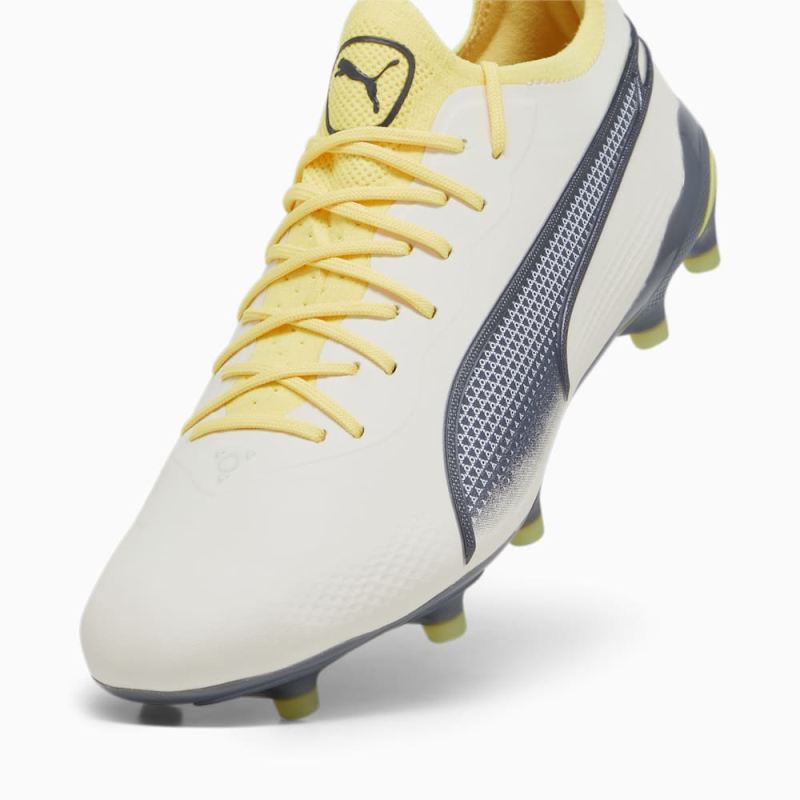 Puma | Men's KING ULTIMATE FG/AG Soccer Cleats - Alpine Snow-Asphalt-Yellow Blaze