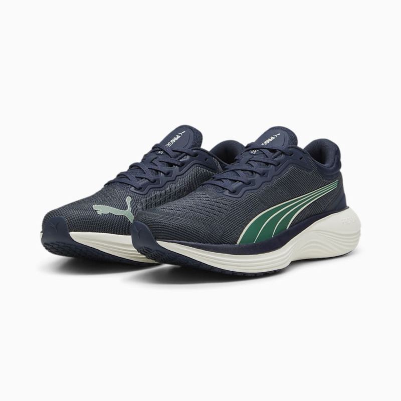 Puma | Men's Scend Pro Engineered Running Shoes - Club Navy-Strong Gray-Vine