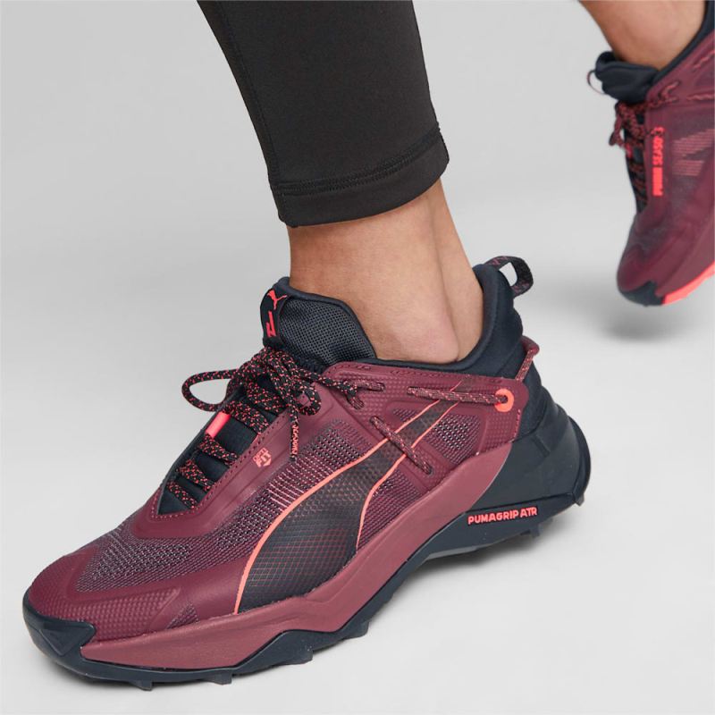 Puma | Women's SEASONS Explore NITRO Hiking Shoes - Dark Jasper-Black-Fire Orchid