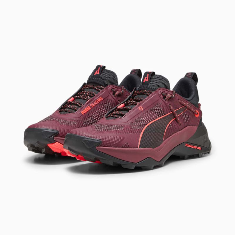 Puma | Women's SEASONS Explore NITRO Hiking Shoes - Dark Jasper-Black-Fire Orchid