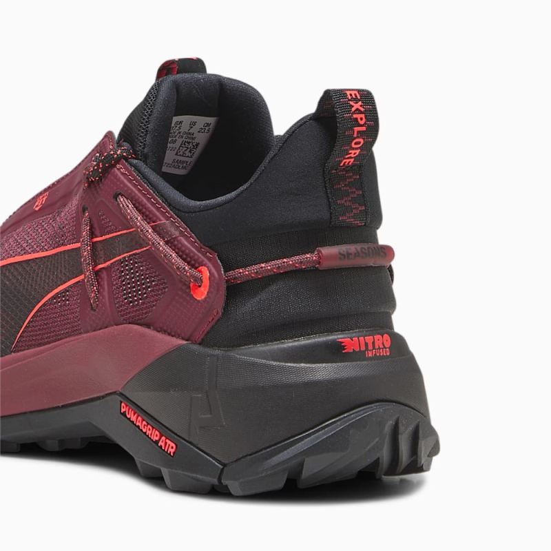 Puma | Women's SEASONS Explore NITRO Hiking Shoes - Dark Jasper-Black-Fire Orchid