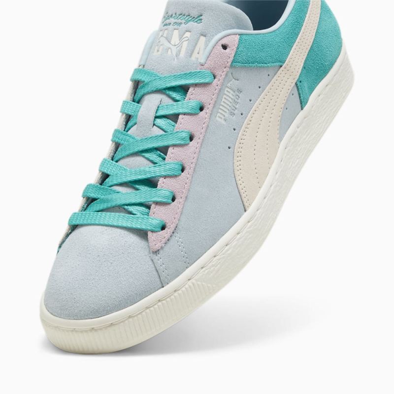 Puma | Women's Suede Iconix Summer Sneakers - Grape Mist-Sparkling Green