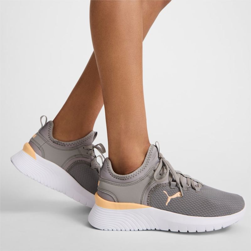 Puma | Women's Starla Training Shoes - Stormy Slate-Peach Fizz-White