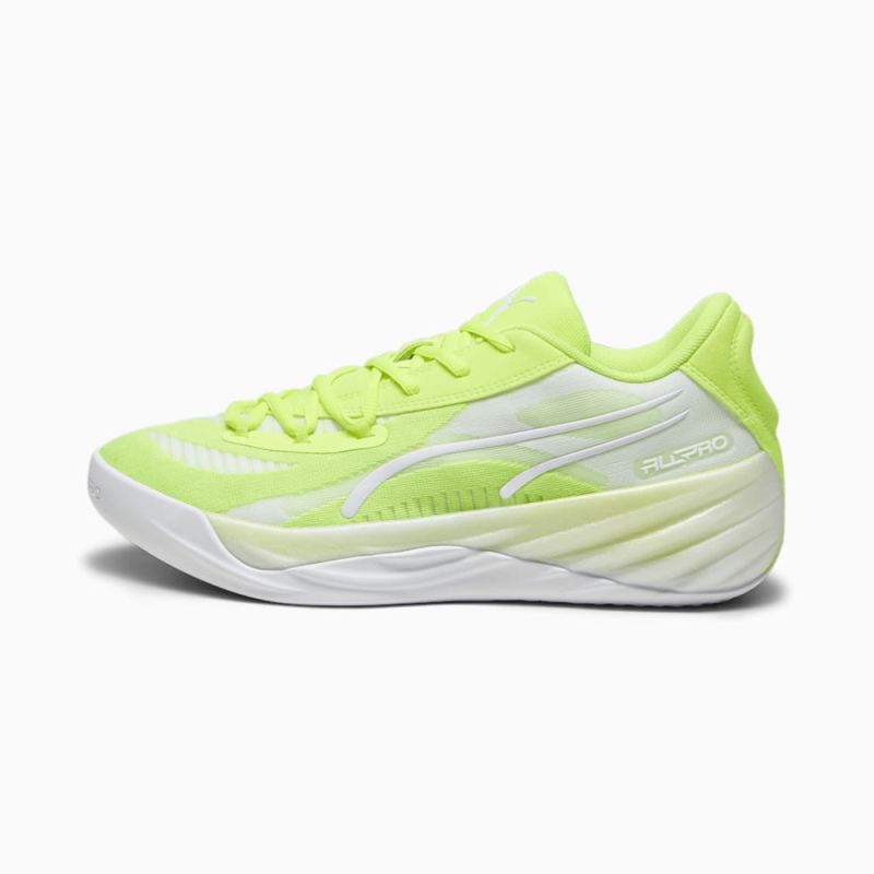 Puma | Men's All-Pro NITRO Basketball Shoes - Lime Squeeze-White - Click Image to Close