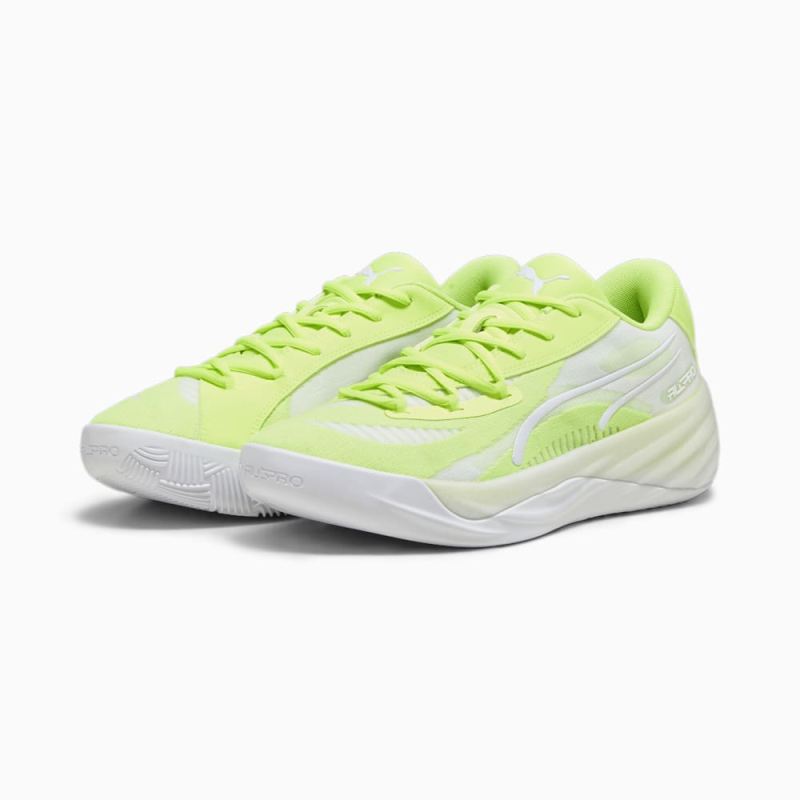 Puma | Men's All-Pro NITRO Basketball Shoes - Lime Squeeze-White