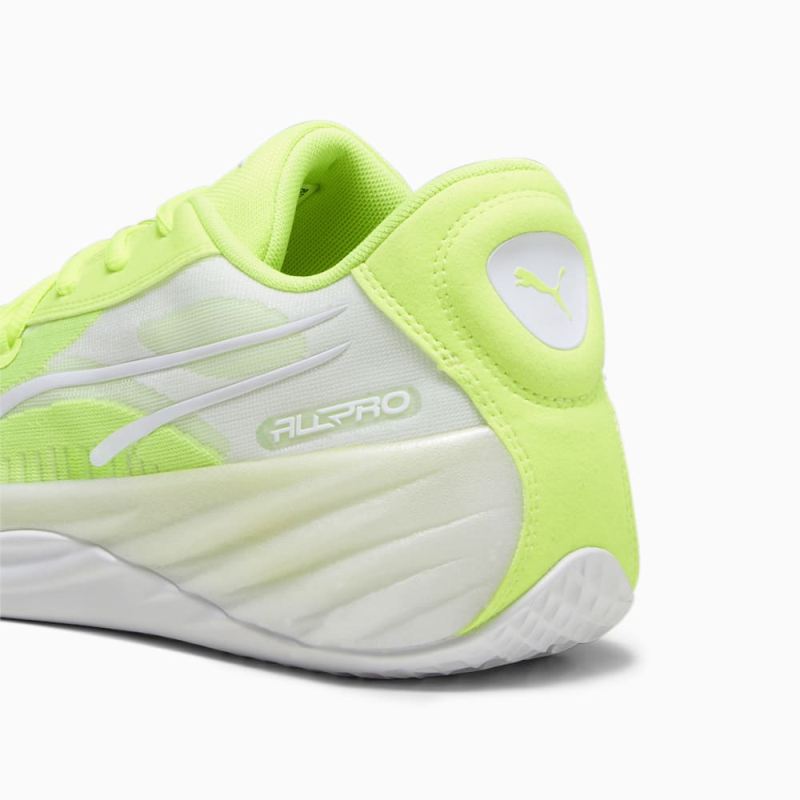 Puma | Men's All-Pro NITRO Basketball Shoes - Lime Squeeze-White