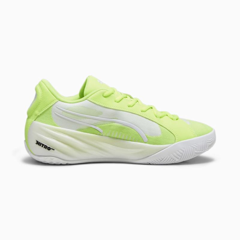 Puma | Men's All-Pro NITRO Basketball Shoes - Lime Squeeze-White