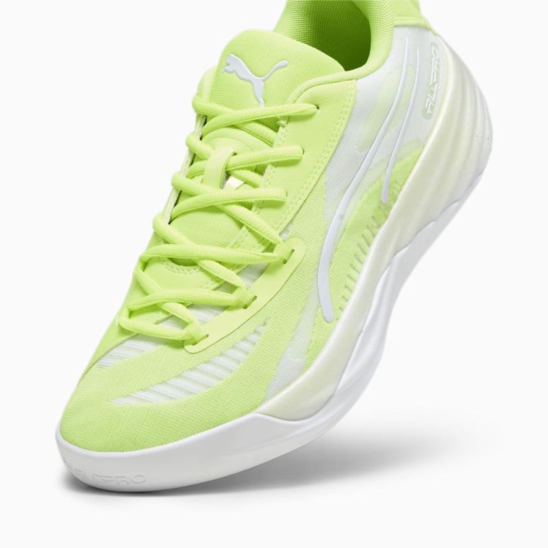 Puma | Men's All-Pro NITRO Basketball Shoes - Lime Squeeze-White